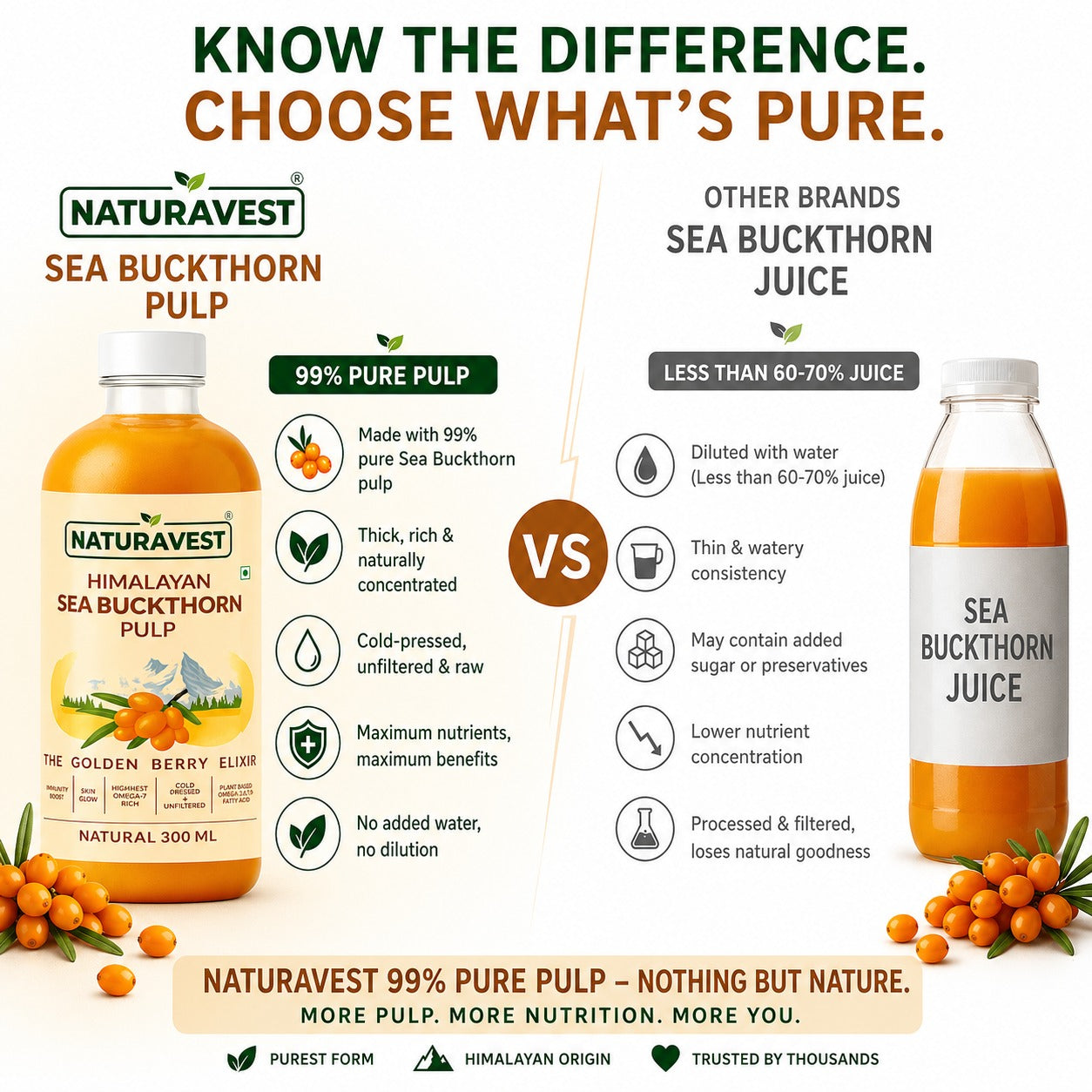 Himalayan Sea Buckthorn Pure Pulp | Not Diluted Juice. The Real Thing.