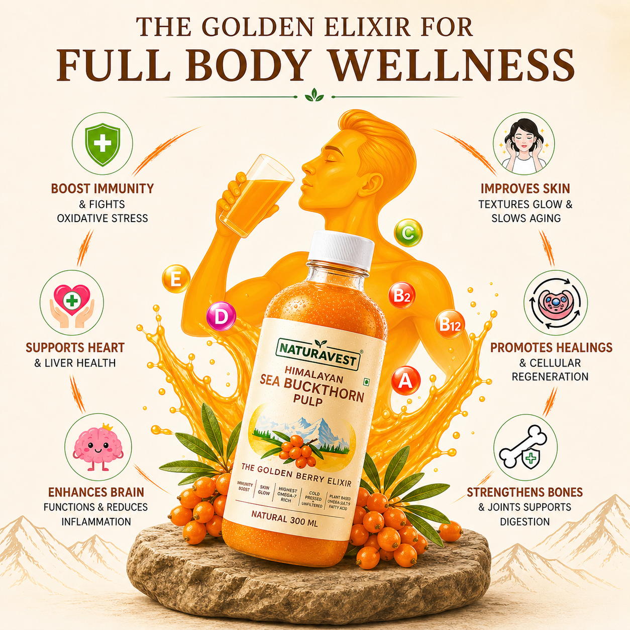 Himalayan Sea Buckthorn Pure Pulp | Not Diluted Juice. The Real Thing.