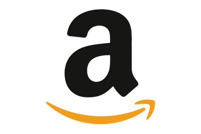 Amazon logo with black letter 'a' and orange curved line on a transparent background